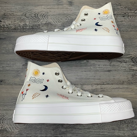 Women’s Converse Platform It’s Okay To Wander White Lift Multi Size - Picture 4 of 6